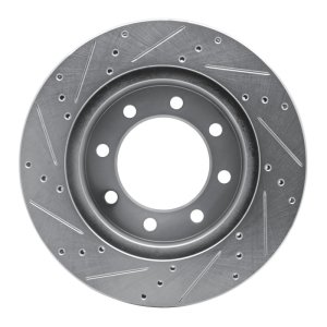 Dodge Ram 4000 Brake Rotor (1) - Front Right - R1 Concepts - Drilled & Slotted - Silver - `03-`08